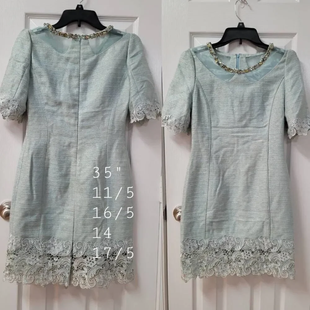 Mioni Rosa Rhinestone Tweet Mini Dress M - Picture 2 of 11